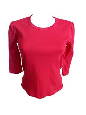 True Vintage T-Shirt XS JCPenney Jr Hi Red Single Stitch 3/4 Sleeve Crew Neck